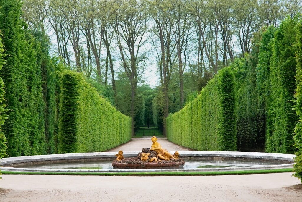 The gardens at the Palace of Versailles.
